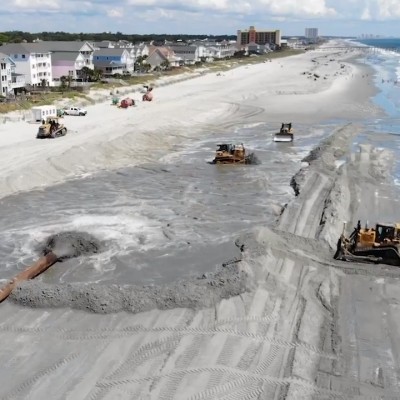 Dredge line pipe and plastic floaters for CSD Dredging Beach restoration & Shore Protection